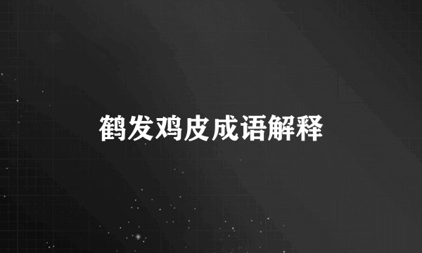 鹤发鸡皮成语解释