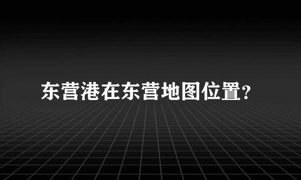 东营港在东营地图位置？