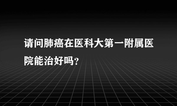 请问肺癌在医科大第一附属医院能治好吗？