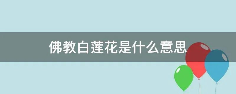 佛教白莲花是什么意思