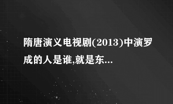 隋唐演义电视剧(2013)中演罗成的人是谁,就是东方卫视播的内个