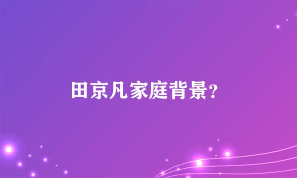 田京凡家庭背景？