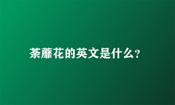 荼蘼花的英文是什么？