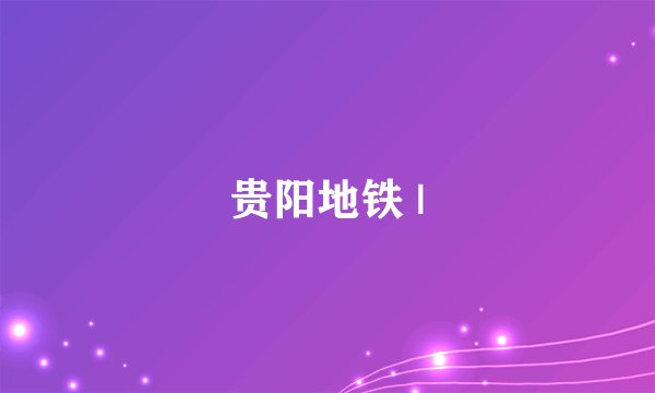 贵阳地铁 |
