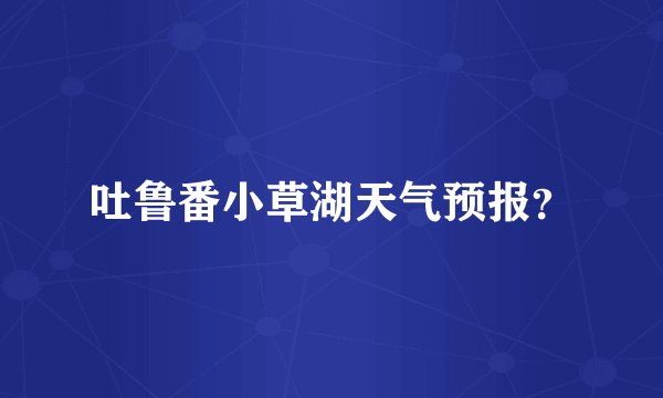 吐鲁番小草湖天气预报？
