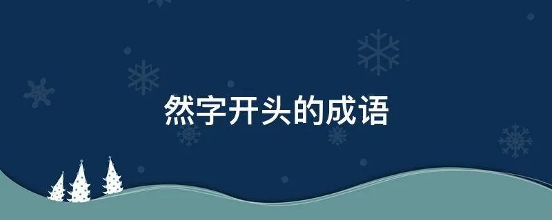 然字开头的成语