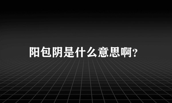 阳包阴是什么意思啊？