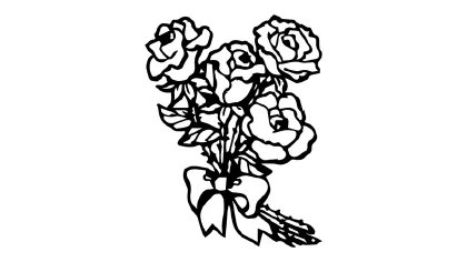 怎么画一束玫瑰花