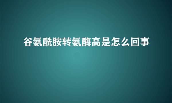 谷氨酰胺转氨酶高是怎么回事