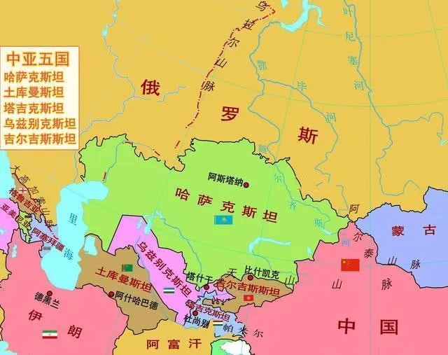 中亚五国地图和人口？