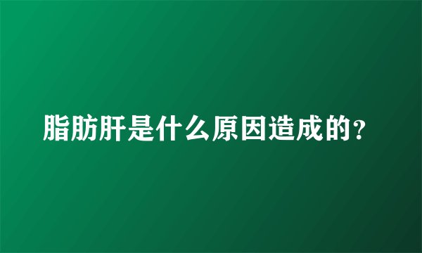 脂肪肝是什么原因造成的?