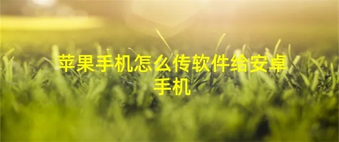 苹果手机怎么传软件给安卓手机