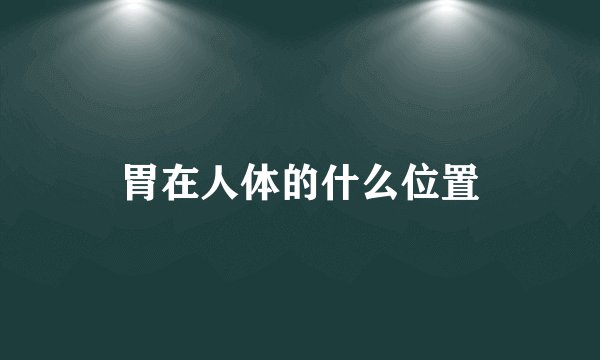 胃在人体的什么位置