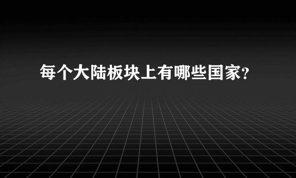 每个大陆板块上有哪些国家？