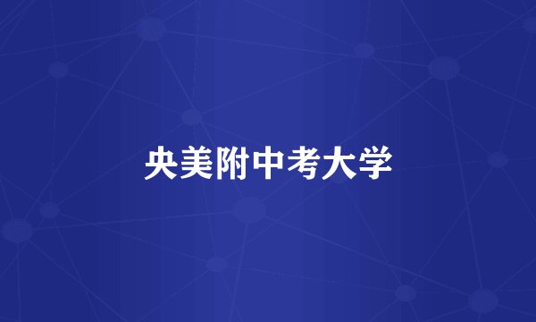 央美附中考大学