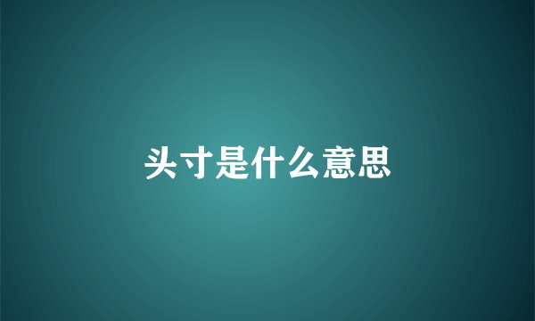 头寸是什么意思