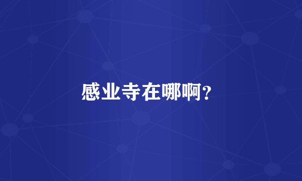 感业寺在哪啊？