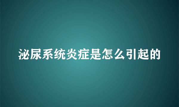 泌尿系统炎症是怎么引起的