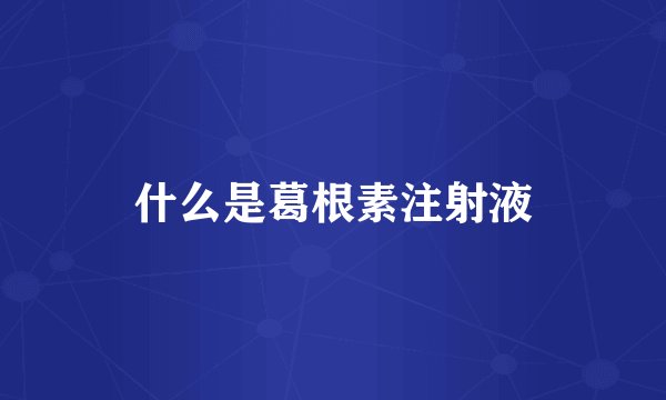 什么是葛根素注射液