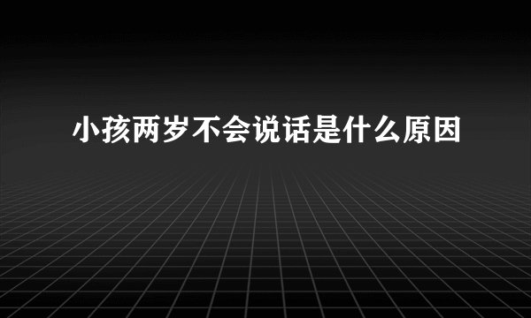 小孩两岁不会说话是什么原因