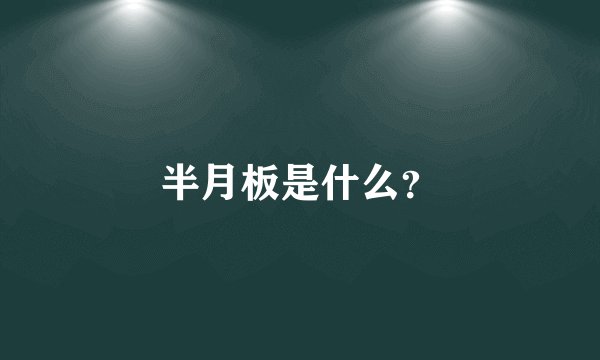 半月板是什么？