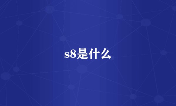 s8是什么