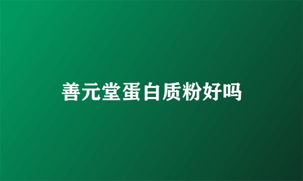 善元堂蛋白质粉好吗