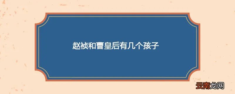 赵祯和曹皇后有几个孩子