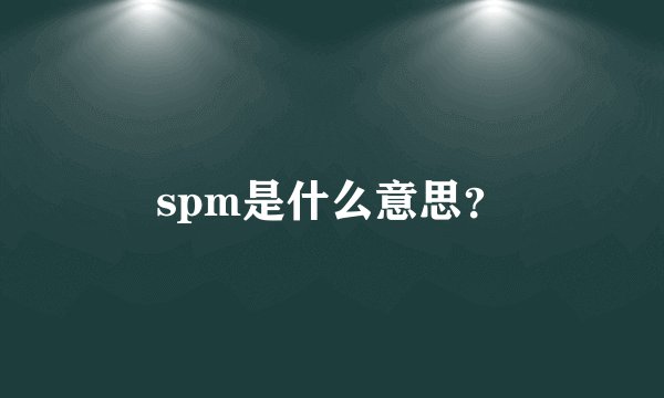 spm是什么意思？