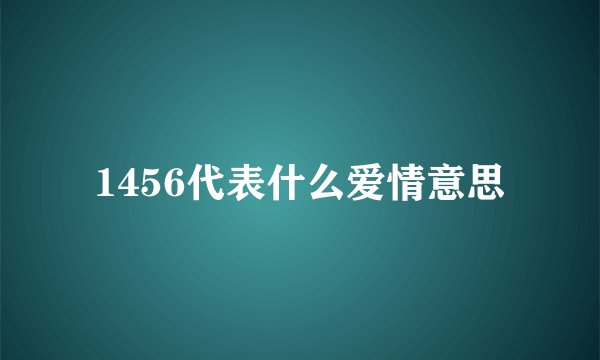 1456代表什么爱情意思