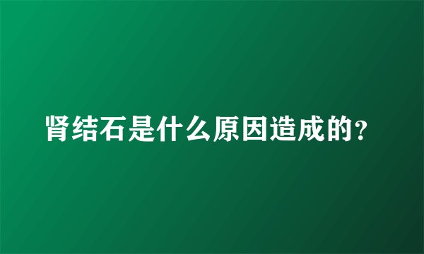 肾结石是什么原因造成的？