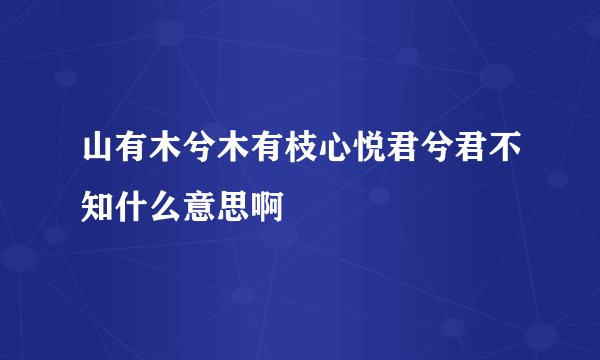 山有木兮木有枝心悦君兮君不知什么意思啊