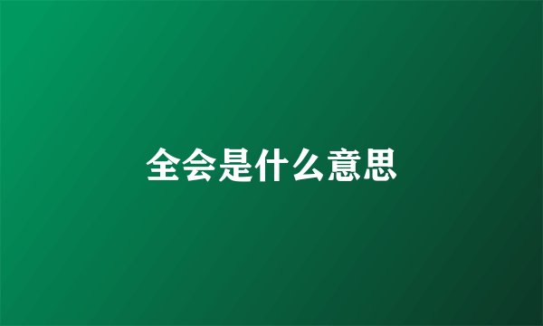 全会是什么意思