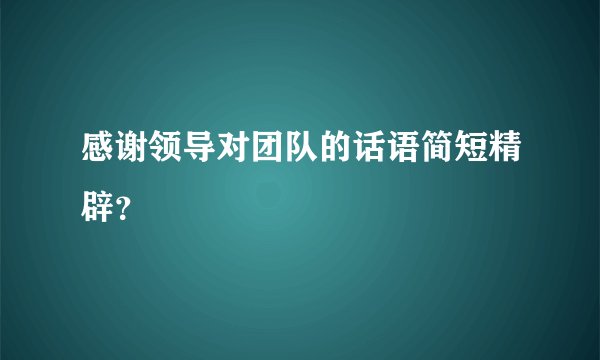感谢领导对团队的话语简短精辟？