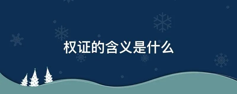 权证的含义是什么
