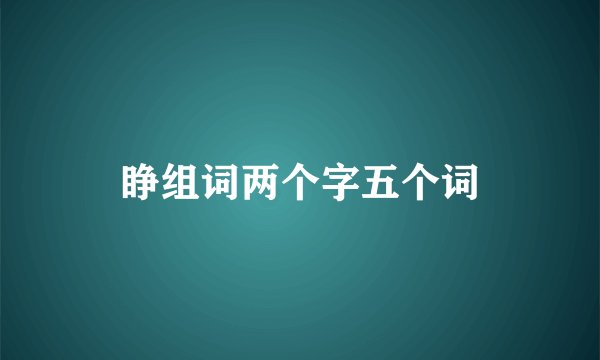 睁组词两个字五个词