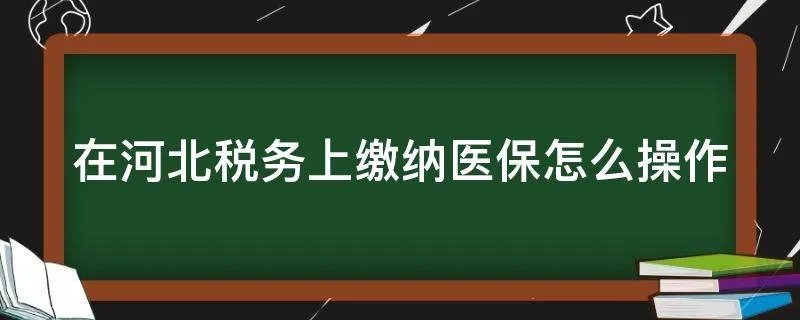 在河北税务上缴纳医保怎么操作
