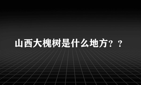 山西大槐树是什么地方？？
