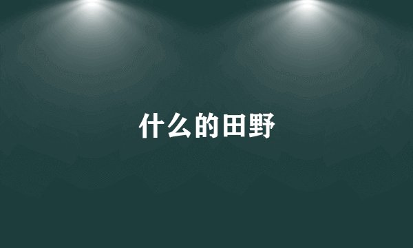 什么的田野