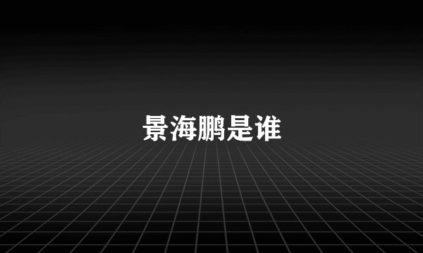 景海鹏是谁
