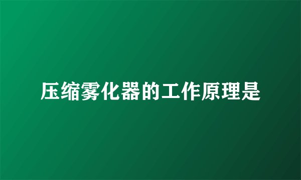 压缩雾化器的工作原理是
