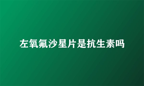 左氧氟沙星片是抗生素吗