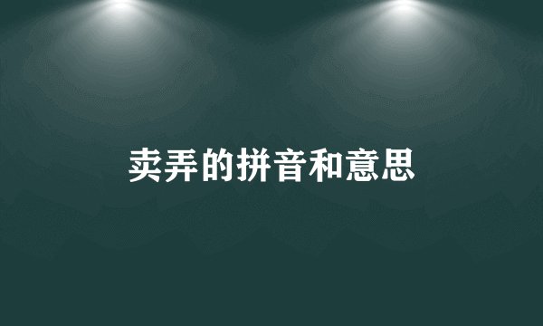 卖弄的拼音和意思