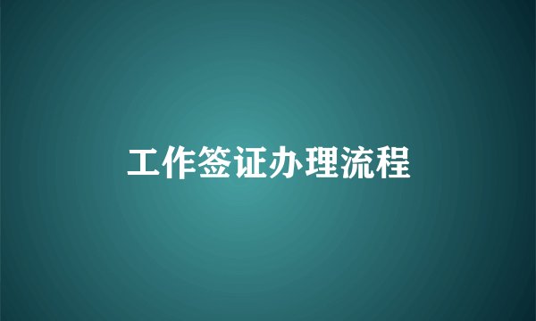 工作签证办理流程