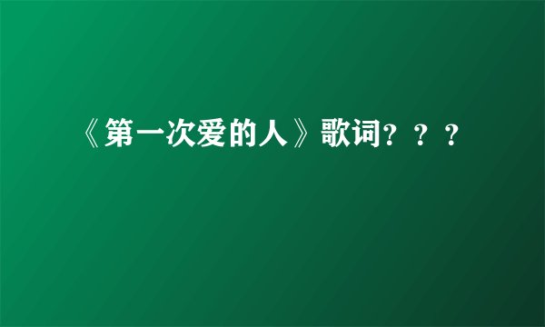 《第一次爱的人》歌词？？？