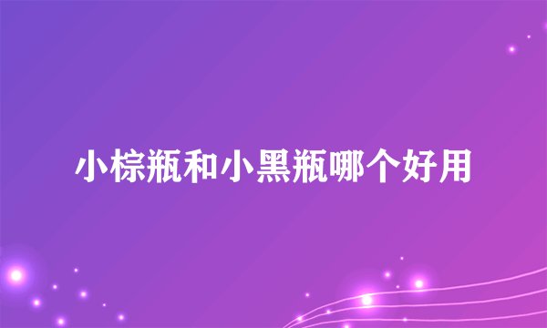 小棕瓶和小黑瓶哪个好用