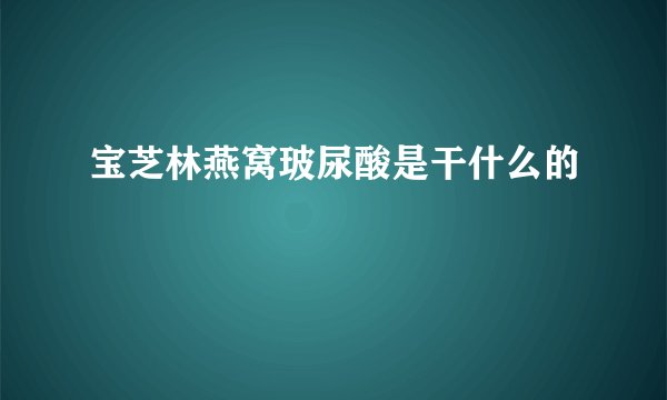 宝芝林燕窝玻尿酸是干什么的