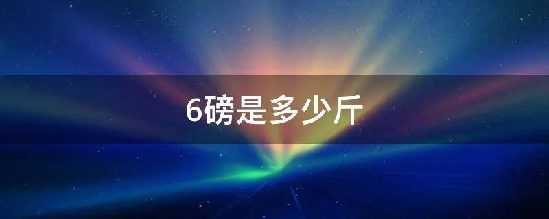 6磅是多少斤