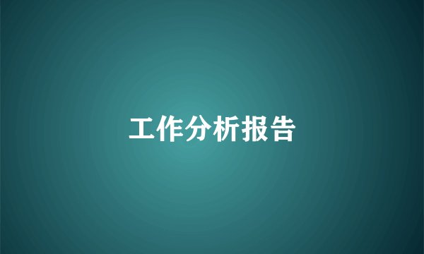 工作分析报告