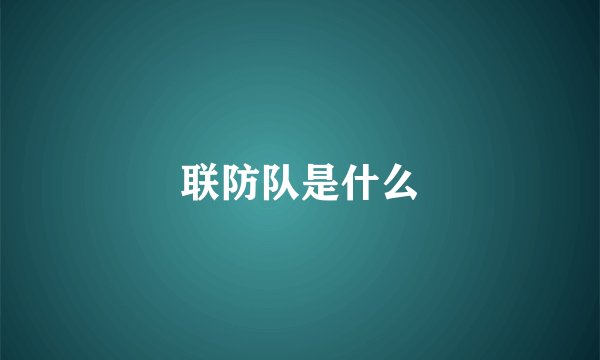 联防队是什么